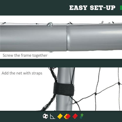 SPORTNOW 10ft x 6.5ft Football Goal, Simple Set Up Football Training Net