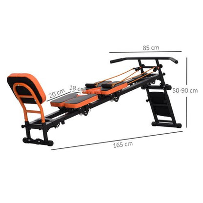 SPORTNOW Reformer Pilates Machine Flat or Incline Home Gym Equipment