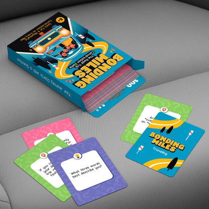 WELL BALANCED Bonding Miles - Road Trip Conversation Card Game for Kids, Teens and Adults | Travel Essentials