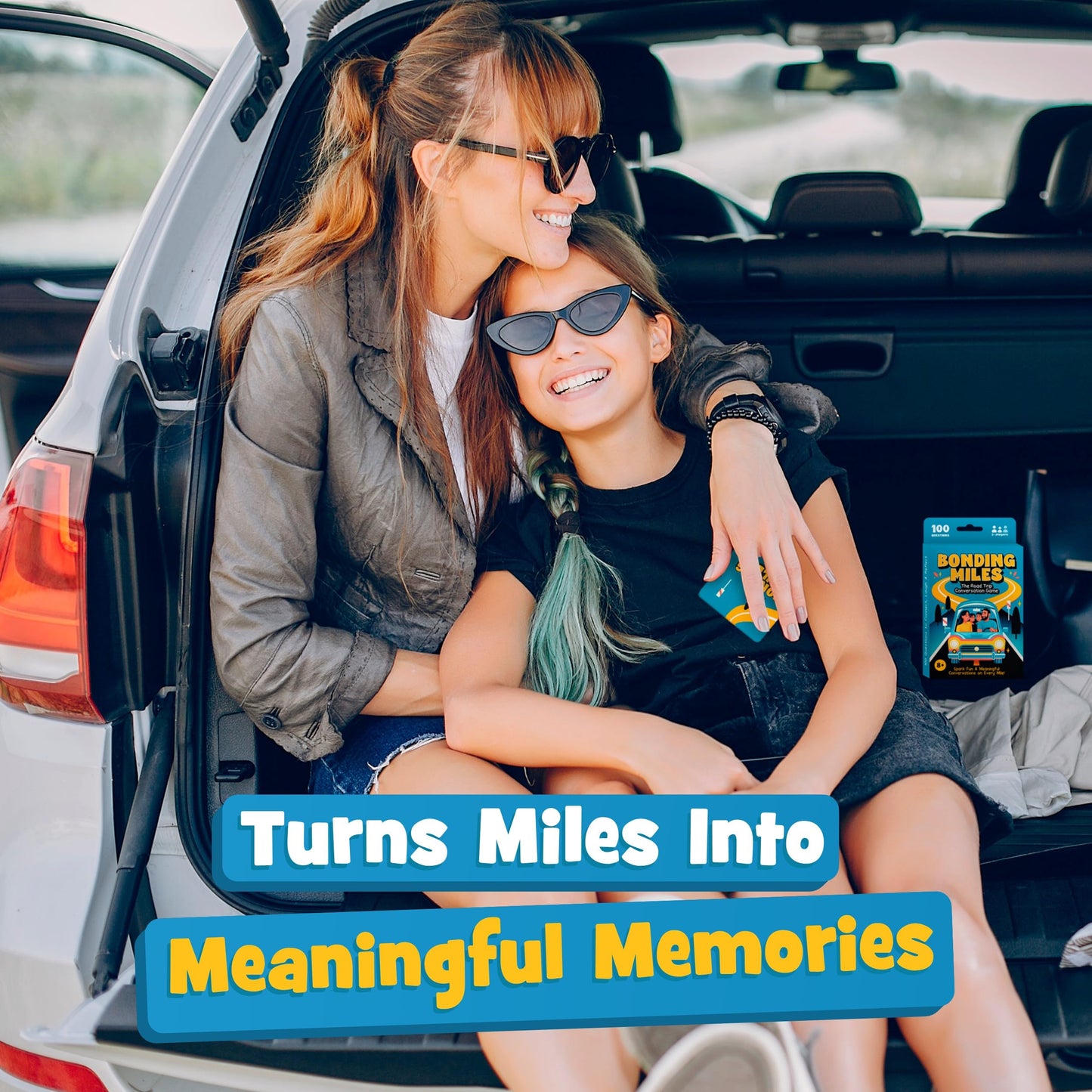 WELL BALANCED Bonding Miles - Road Trip Conversation Card Game for Kids, Teens and Adults | Travel Essentials