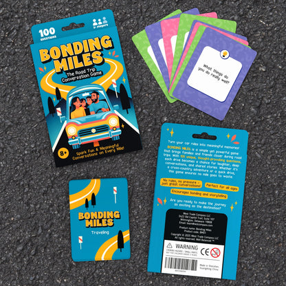 WELL BALANCED Bonding Miles - Road Trip Conversation Card Game for Kids, Teens and Adults | Travel Essentials
