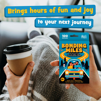 WELL BALANCED Bonding Miles - Road Trip Conversation Card Game for Kids, Teens and Adults | Travel Essentials